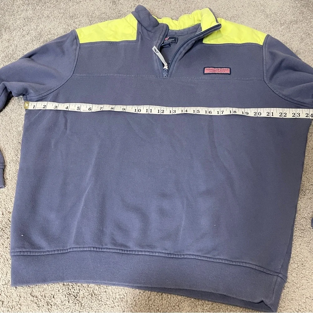 Vineyard‎ Vines Men's Quarter Zip Navy Neon Green Pullover Size Medium